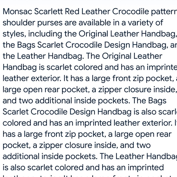 🌹MONSAC SCARLET RED CROCODILE EMBOSSED LEATHER SHOULDER BAG - Picture 16 of 17